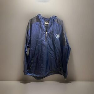 Seattle Mariners VTG Starter Jacket Windbreaker Size L 3/4 Zip Navy Blue MLB‎